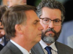 Ministro das Relações Exteriores Ernesto Araújo e Presidente Jair Bolsonaro. Foto: Sérgio Lima.